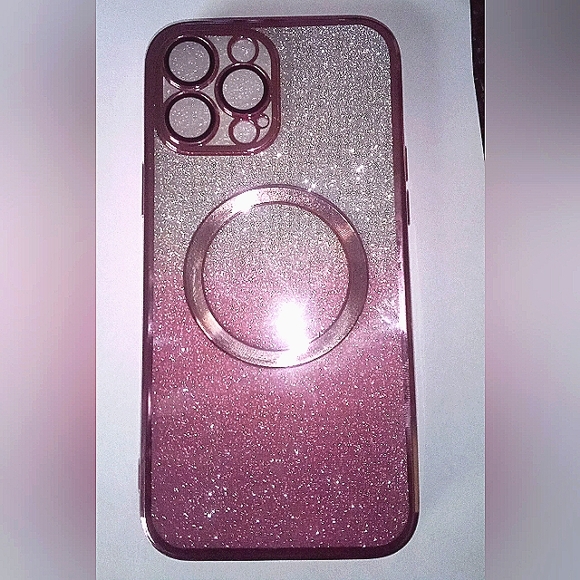 Magnetic Pink Gradient Glitter iPhone 13 Pro Max Phone Protector Cover - Picture 1 of 4